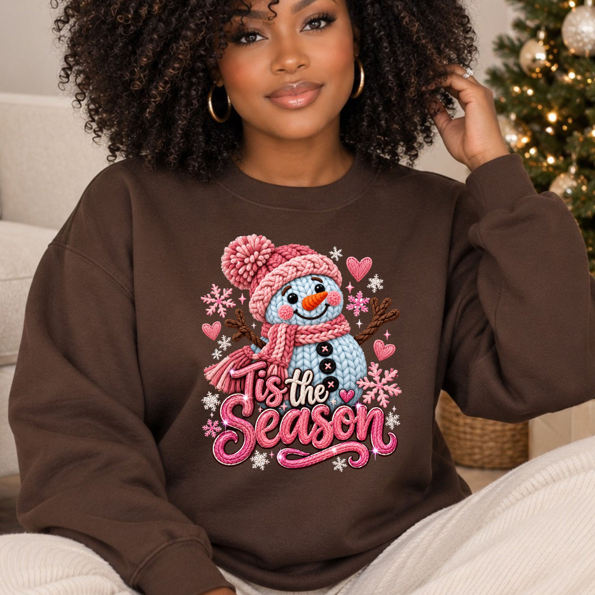 Knitted Snowman Tis the Season Sweatshirt